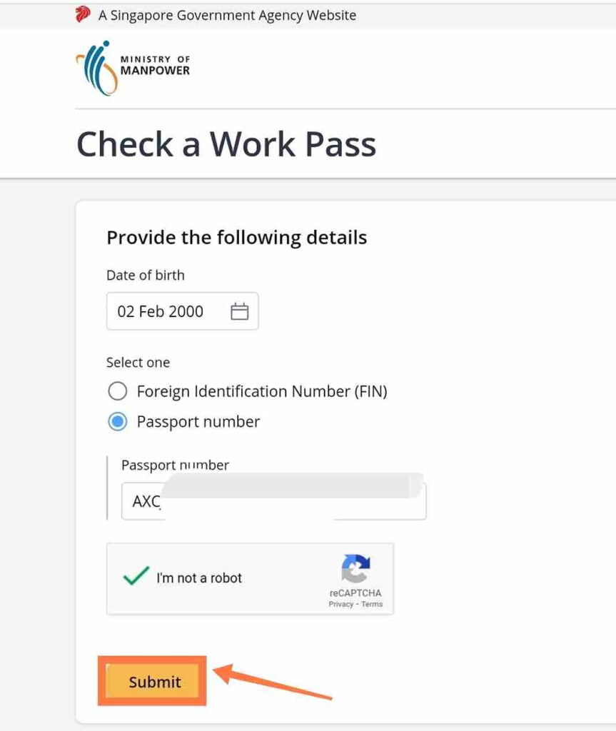 Singapore work permit/ ipa check online - সিঙ্গাপুর ওয়ার্ক পারমিট চেক